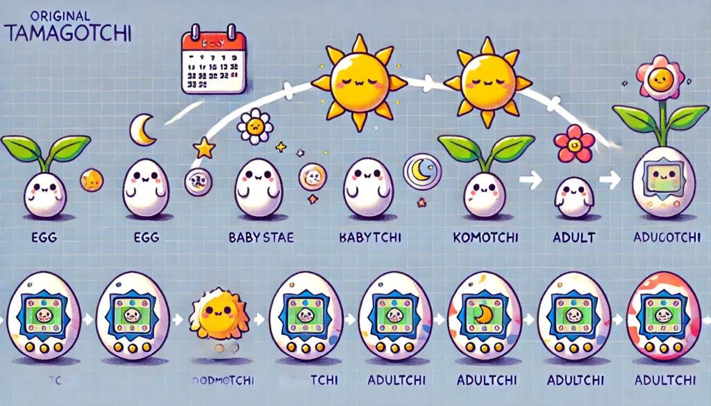 初代たまごっち：進化日数の目安